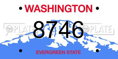 8746 Washington License Plate