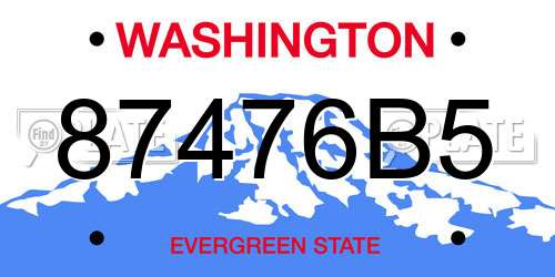 87476B5 Washington License Plate
