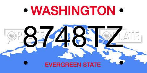 8748TZ Washington License Plate