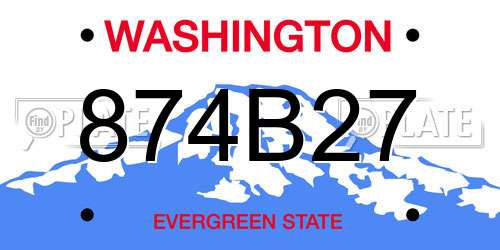 874B27 Washington License Plate