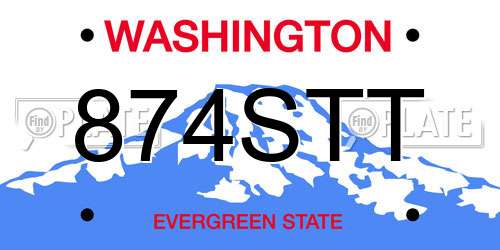 874STT Washington License Plate