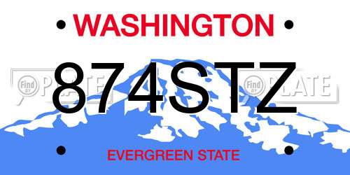 874STZ Washington License Plate