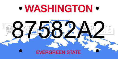 87582A2 Washington License Plate