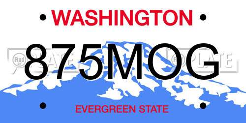 875MOG Washington License Plate