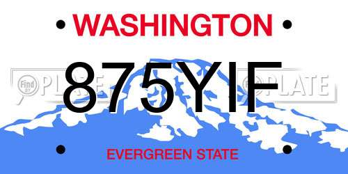 875YIF Washington License Plate