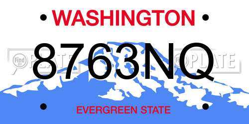 8763NQ Washington License Plate