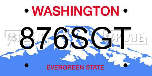 876SGT Washington License Plate