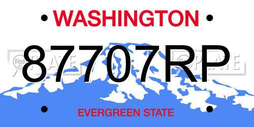 87707RP Washington License Plate