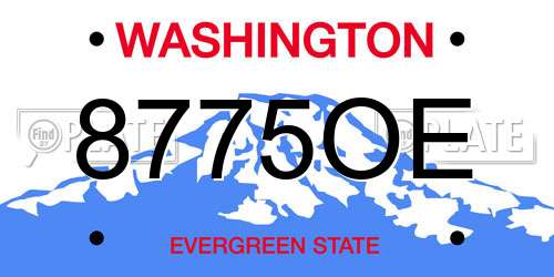 8775OE Washington License Plate