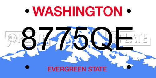8775QE Washington License Plate