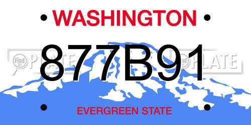 877B91 Washington License Plate