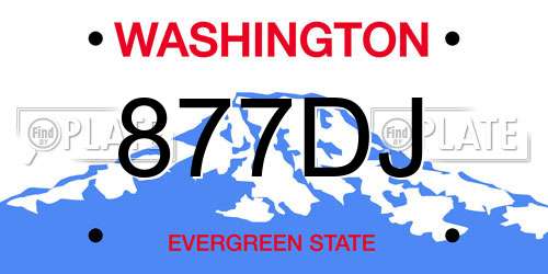 877DJ Washington License Plate