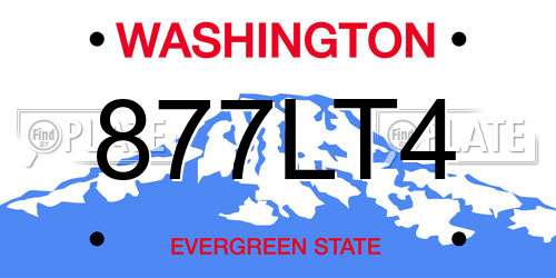 877LT4 Washington License Plate