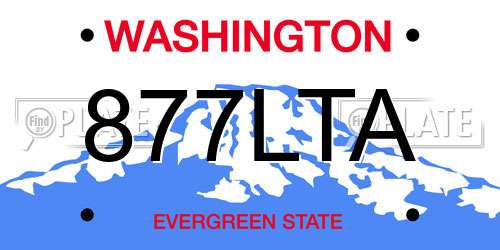 877LTA Washington License Plate