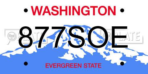 877SOE Washington License Plate