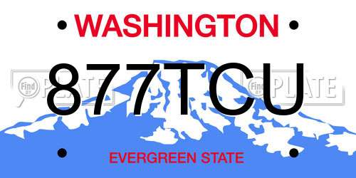 877TCU Washington License Plate