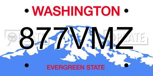 877VMZ Washington License Plate