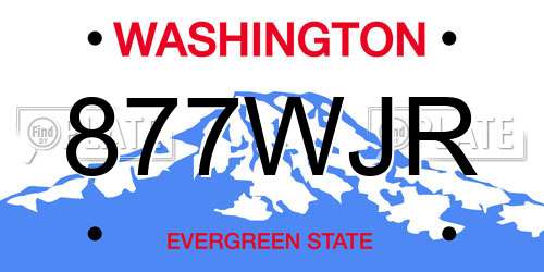 877WJR Washington License Plate