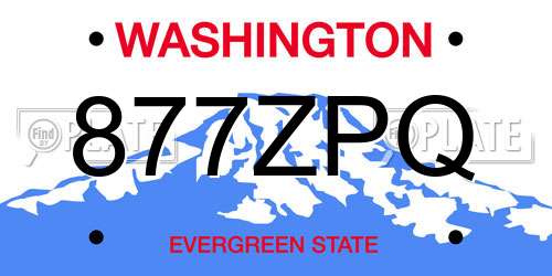 877ZPQ Washington License Plate