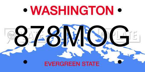878MOG Washington License Plate