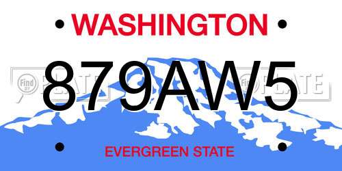 879AW5 Washington License Plate