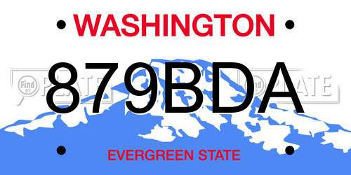 879BDA Washington License Plate