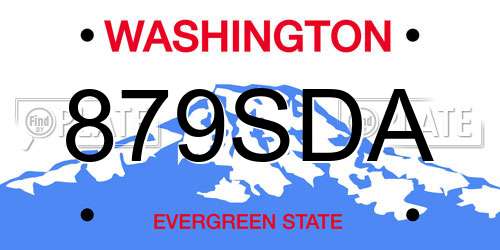 879SDA Washington License Plate