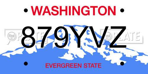 879YVZ Washington License Plate
