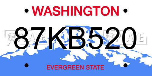 87KB520 Washington License Plate
