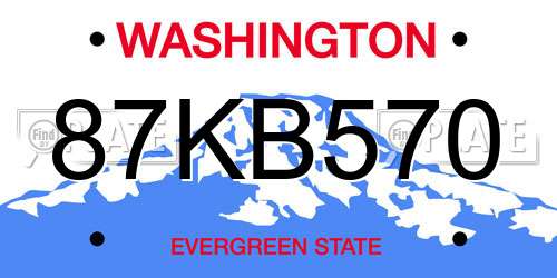 87KB570 Washington License Plate
