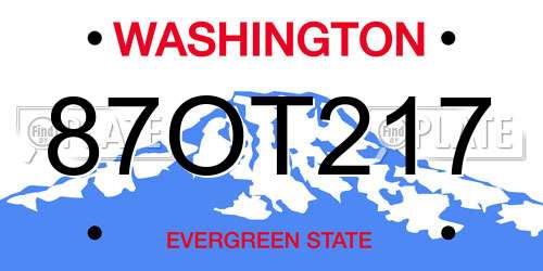 87OT217 Washington License Plate