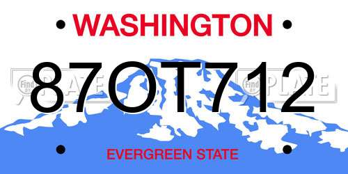 87OT712 Washington License Plate