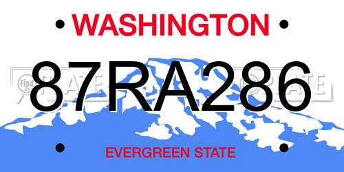 87RA286 Washington License Plate