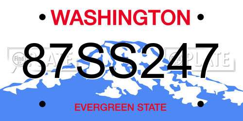 87SS247 Washington License Plate