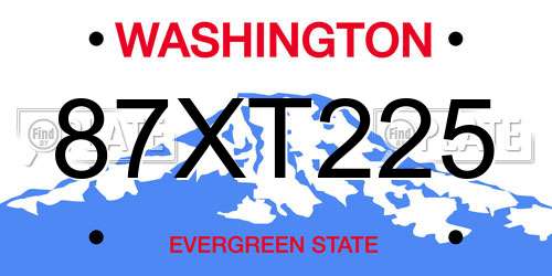 87XT225 Washington License Plate