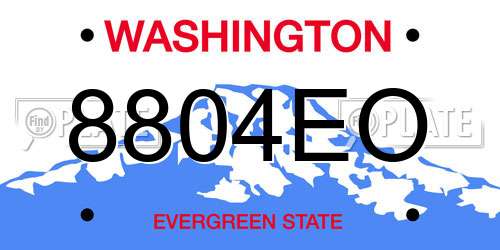 8804EO Washington License Plate