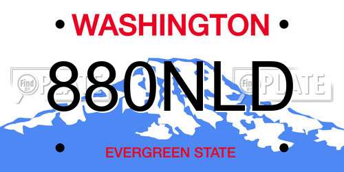 880NLD Washington License Plate
