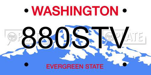 880STV Washington License Plate