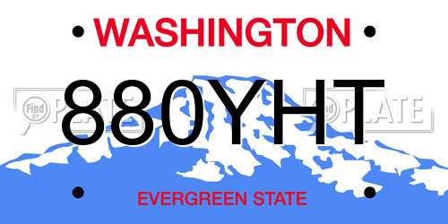 880YHT Washington License Plate