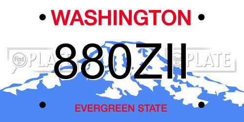 880ZII Washington License Plate