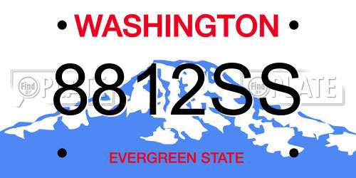 8812SS Washington License Plate