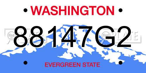 88147G2 Washington License Plate
