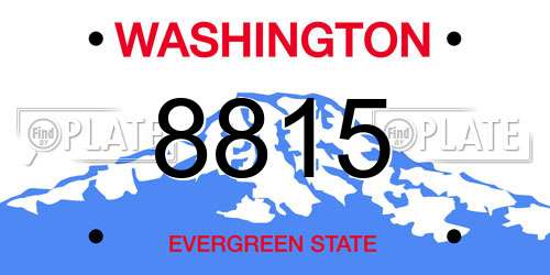 8815 Washington License Plate