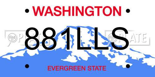 881LLS Washington License Plate