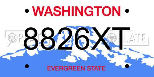 8826XT Washington License Plate