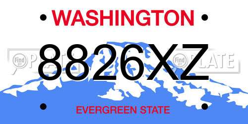 8826XZ Washington License Plate