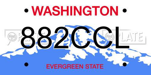 882CCL Washington License Plate