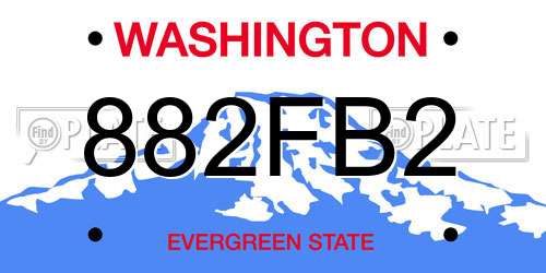 882FB2 Washington License Plate