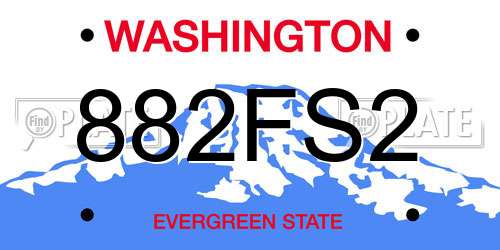 882FS2 Washington License Plate