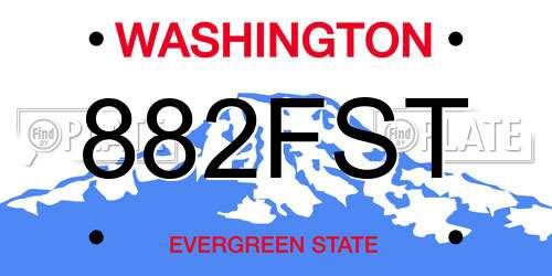 882FST Washington License Plate